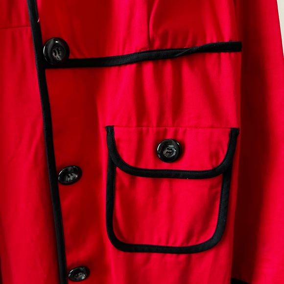 Nine West Red jacket coat with Black Trim - Picture 3 of 11